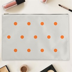 Diamond Polka Dot Grey Orange Circle Spot Cosmetic Bag (xxl)  by Mariart