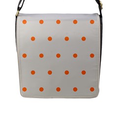 Diamond Polka Dot Grey Orange Circle Spot Flap Messenger Bag (l)  by Mariart