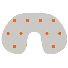 Diamond Polka Dot Grey Orange Circle Spot Travel Neck Pillows by Mariart