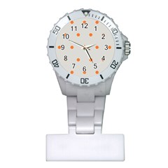 Diamond Polka Dot Grey Orange Circle Spot Plastic Nurses Watch by Mariart