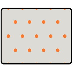 Diamond Polka Dot Grey Orange Circle Spot Double Sided Fleece Blanket (medium)  by Mariart