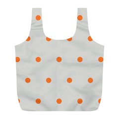 Diamond Polka Dot Grey Orange Circle Spot Full Print Recycle Bags (l)  by Mariart