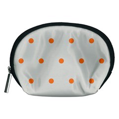 Diamond Polka Dot Grey Orange Circle Spot Accessory Pouches (medium)  by Mariart