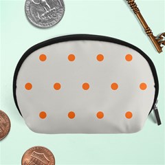 Diamond Polka Dot Grey Orange Circle Spot Accessory Pouches (large)  by Mariart