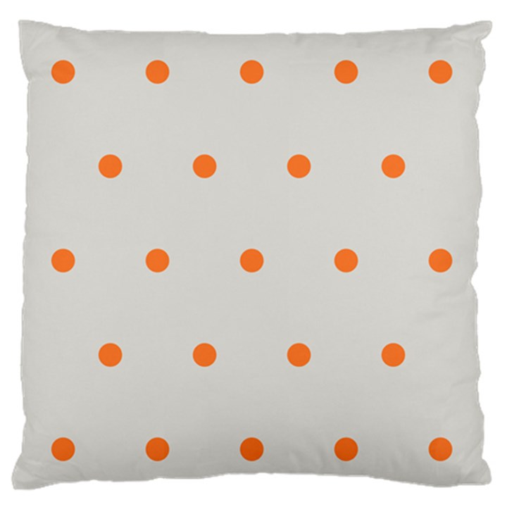 Diamond Polka Dot Grey Orange Circle Spot Large Flano Cushion Case (Two Sides)