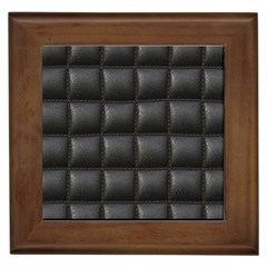 Black Cell Leather Retro Car Seat Textures Framed Tiles by Nexatart