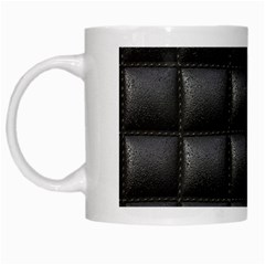 Black Cell Leather Retro Car Seat Textures White Mugs by Nexatart