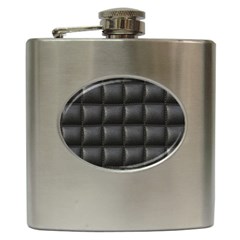 Black Cell Leather Retro Car Seat Textures Hip Flask (6 Oz) by Nexatart