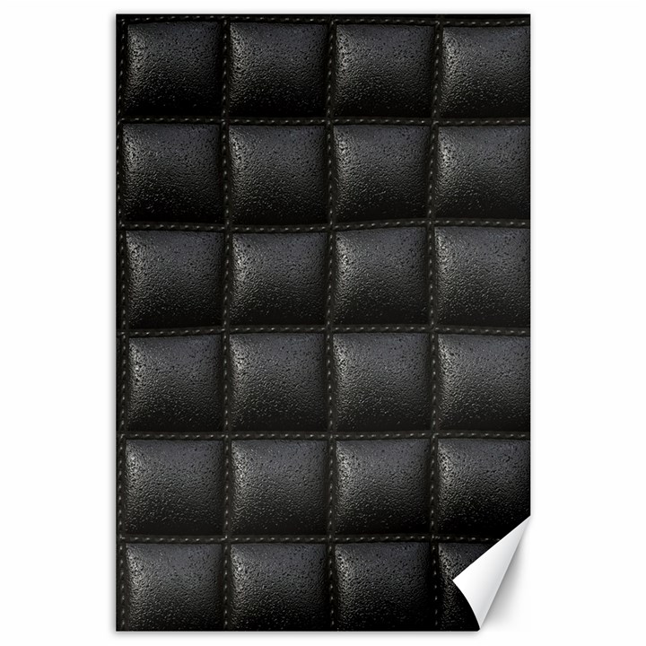 Black Cell Leather Retro Car Seat Textures Canvas 24  x 36 