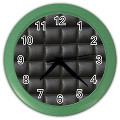 Black Cell Leather Retro Car Seat Textures Color Wall Clocks by Nexatart