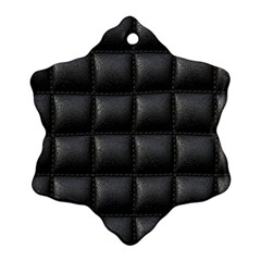 Black Cell Leather Retro Car Seat Textures Snowflake Ornament (two Sides) by Nexatart