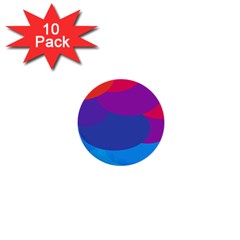 Circles Colorful Balloon Circle Purple Blue Red Orange 1  Mini Buttons (10 Pack) 