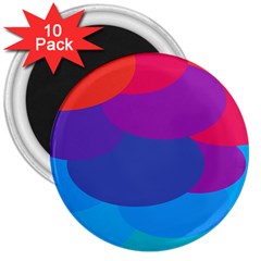 Circles Colorful Balloon Circle Purple Blue Red Orange 3  Magnets (10 Pack)  by Mariart