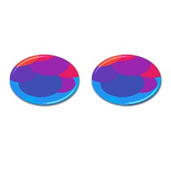 Circles Colorful Balloon Circle Purple Blue Red Orange Cufflinks (oval) by Mariart