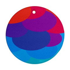 Circles Colorful Balloon Circle Purple Blue Red Orange Round Ornament (two Sides) by Mariart