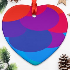 Circles Colorful Balloon Circle Purple Blue Red Orange Heart Ornament (two Sides) by Mariart