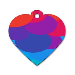 Circles Colorful Balloon Circle Purple Blue Red Orange Dog Tag Heart (one Side) by Mariart