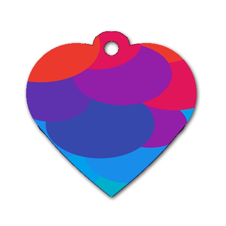 Circles Colorful Balloon Circle Purple Blue Red Orange Dog Tag Heart (Two Sides)