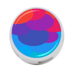 Circles Colorful Balloon Circle Purple Blue Red Orange 4-port Usb Hub (one Side) by Mariart