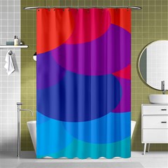 Circles Colorful Balloon Circle Purple Blue Red Orange Shower Curtain 48  X 72  (small)  by Mariart