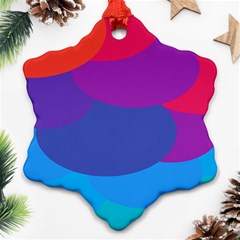 Circles Colorful Balloon Circle Purple Blue Red Orange Snowflake Ornament (two Sides) by Mariart