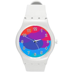 Circles Colorful Balloon Circle Purple Blue Red Orange Round Plastic Sport Watch (m) by Mariart