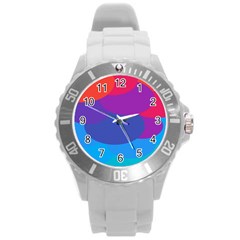 Circles Colorful Balloon Circle Purple Blue Red Orange Round Plastic Sport Watch (l) by Mariart