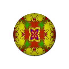 Digital Color Ornament Rubber Coaster (round)  by Nexatart