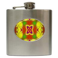 Digital Color Ornament Hip Flask (6 Oz)