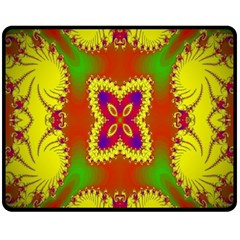 Digital Color Ornament Fleece Blanket (medium)  by Nexatart