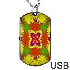 Digital Color Ornament Dog Tag Usb Flash (two Sides) by Nexatart