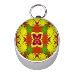 Digital Color Ornament Mini Silver Compasses by Nexatart