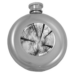 Trees Without Leaves Round Hip Flask (5 Oz) by Nexatart