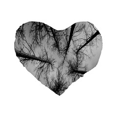 Trees Without Leaves Standard 16  Premium Flano Heart Shape Cushions by Nexatart