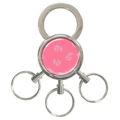 Branch Berries Seamless Red Grey Pink 3-ring Key Chains by Mariart