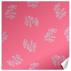 Branch Berries Seamless Red Grey Pink Canvas 12  X 12   by Mariart