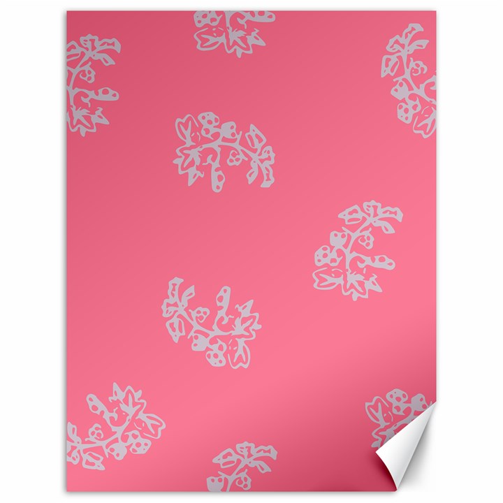 Branch Berries Seamless Red Grey Pink Canvas 12  x 16  