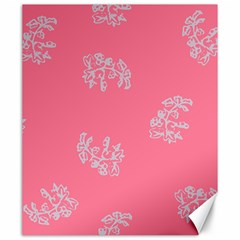 Branch Berries Seamless Red Grey Pink Canvas 20  X 24   by Mariart