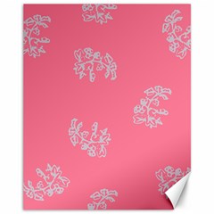 Branch Berries Seamless Red Grey Pink Canvas 11  X 14   by Mariart