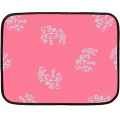 Branch Berries Seamless Red Grey Pink Fleece Blanket (mini) by Mariart