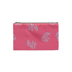 Branch Berries Seamless Red Grey Pink Cosmetic Bag (small)  by Mariart