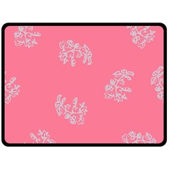 Branch Berries Seamless Red Grey Pink Fleece Blanket (large)  by Mariart