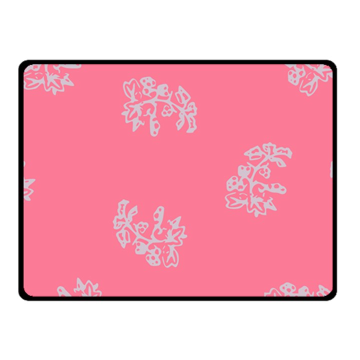 Branch Berries Seamless Red Grey Pink Fleece Blanket (Small)