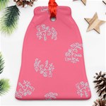 Branch Berries Seamless Red Grey Pink Bell Ornament (Two Sides) Front