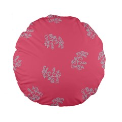 Branch Berries Seamless Red Grey Pink Standard 15  Premium Flano Round Cushions by Mariart