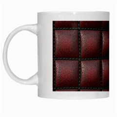 Red Cell Leather Retro Car Seat Textures White Mugs by Nexatart