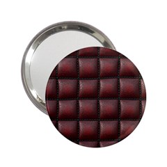 Red Cell Leather Retro Car Seat Textures 2 25  Handbag Mirrors by Nexatart