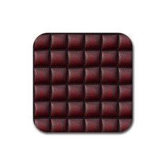 Red Cell Leather Retro Car Seat Textures Rubber Coaster (square)  by Nexatart