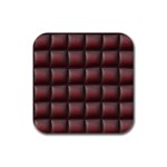 Red Cell Leather Retro Car Seat Textures Rubber Square Coaster (4 pack)  Front