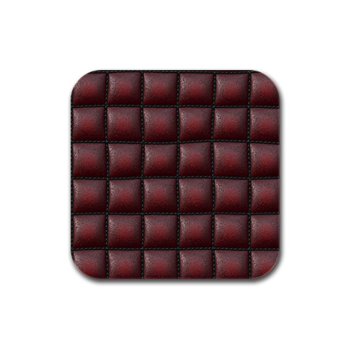 Red Cell Leather Retro Car Seat Textures Rubber Square Coaster (4 pack) 